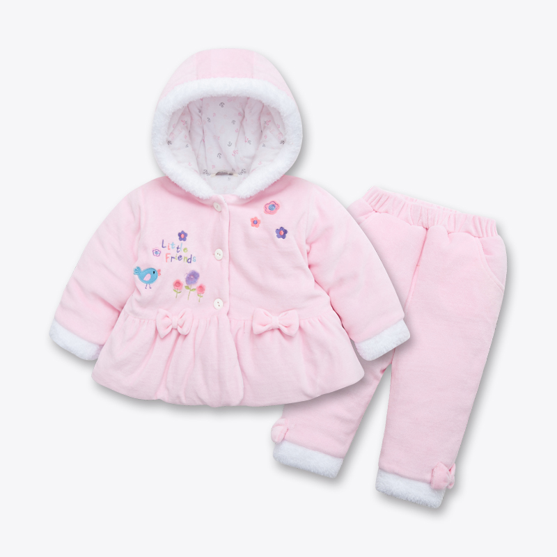 女宝宝棉衣套装外套加厚婴儿衣服冬款保暖儿童棉袄两件套外出服潮产品展示图5