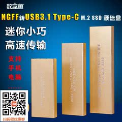 数字鱼USB3.1 Type-C转NGFF(M.2)SSD移动硬盘盒支持笔记本手机