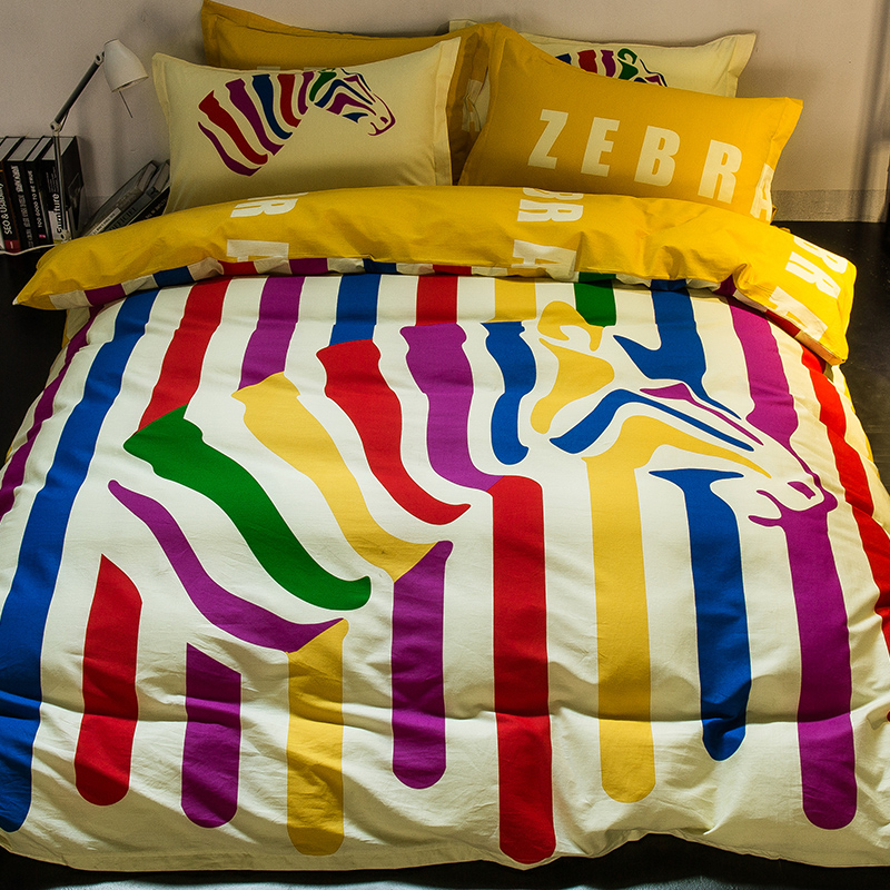 皮尔卡丹纯棉四件套全棉 大版炫彩印花床单被套1.8m床上用品套件产品展示图3