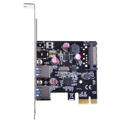 西霸FG-EU307A PCI-E2口USB3.0卡PCI-E转USB3.0扩展卡 免接电源线