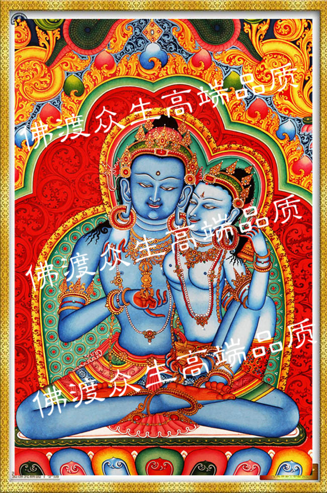 新款客厅印花十字绣套件佛堂藏传佛教唐卡金刚萨垛双身双十字绣套件