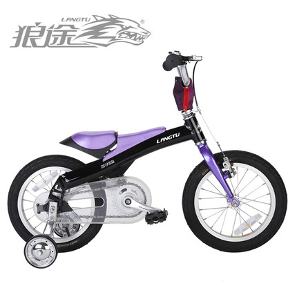 狼途14寸鋁合金兒童自行車四輪車3-6歲小孩單車滑步車KV02 - 521686228245
