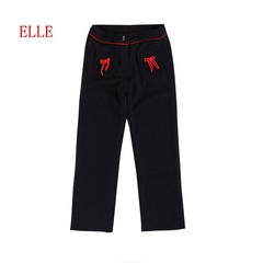 ELLE正品童装女童长裤子毛呢直筒裤休闲中大童春秋冬长裤EW078453