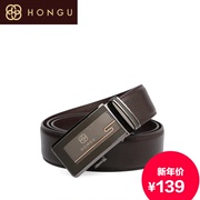 Honggu Hong Gu 2015 new counters authentic suede cow leather belt men's belt business 3455