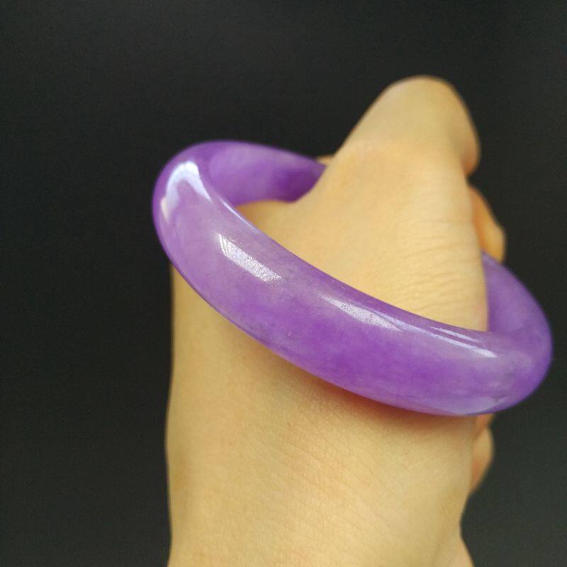 手镯翡翠艳紫玉石天然奢华高档翠玉冰种紫罗兰手饰