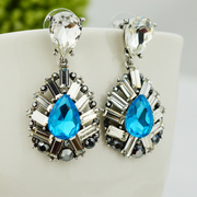 Mu-Mu-jewelry sunset xixia Korea drops of synthetic crystal earrings earrings are hypoallergenic earrings temperament 858