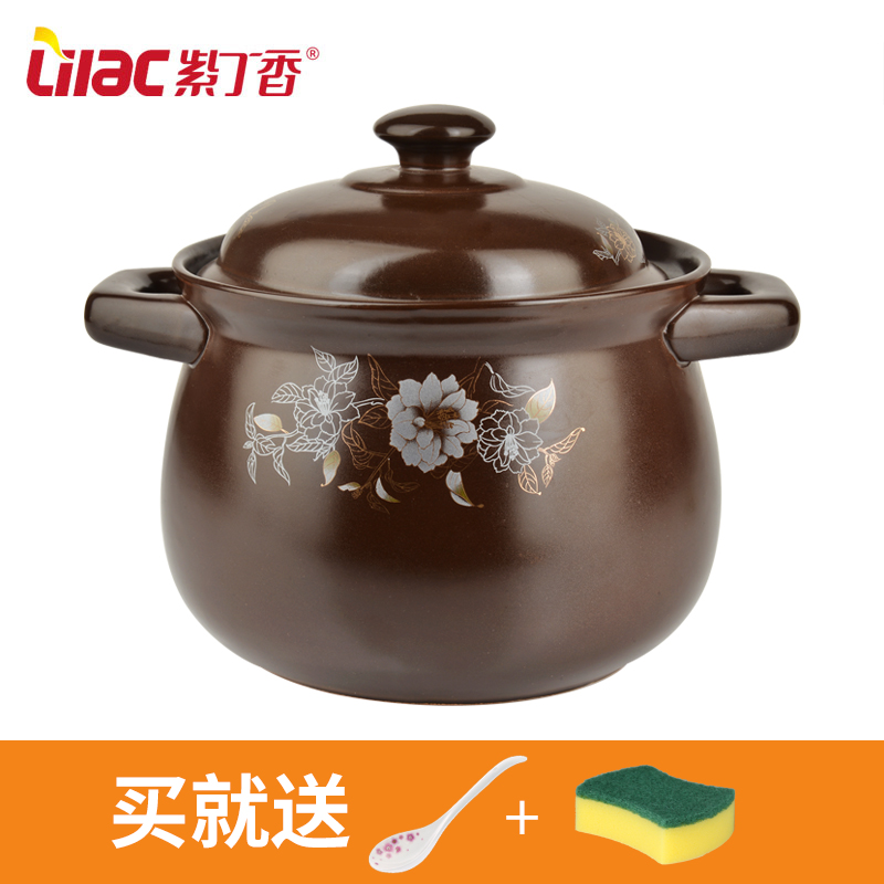 紫丁香 耐高温 陶瓷汤煲 汤锅锅具 砂锅汤锅 炖锅3.6L/4.8L包邮产品展示图3