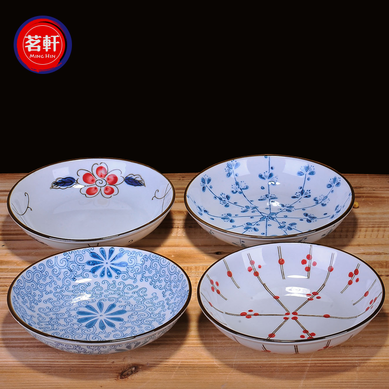 日式创意陶瓷盘子 圆盘平盘调味碟 点心盘水果盘餐盘凉菜盘产品展示图2