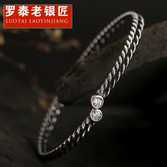 925 sterling silver diamond bracelet ladies Japanese and Korean fashion knit literary Fan Qing new opening silver bracelets rings