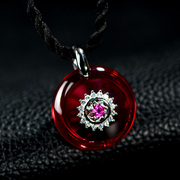 Very Thai s925 silver retro Ruby pendant women elegant Joker pendant jewelry