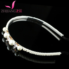 Zhijiang faux Pearl headband rhinestone headband Korea fine headband hair sweet Korean card issuers tiara hair accessories