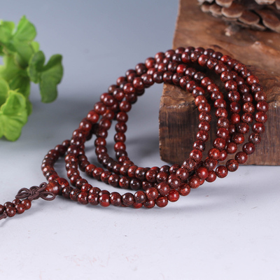 木香阁精品紫檀木1487 小叶紫檀5mm佛珠项链