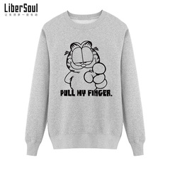 LiberSoul加菲猫 pull my finger 圆领卫衣简约个性套头宽松 A11