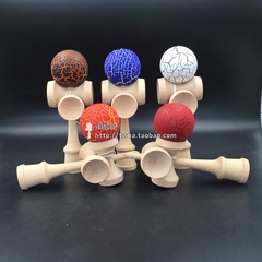 TWB 木制玩具球 kendama 五杯 裂纹漆技巧球 剑玉 优质木材 外贸