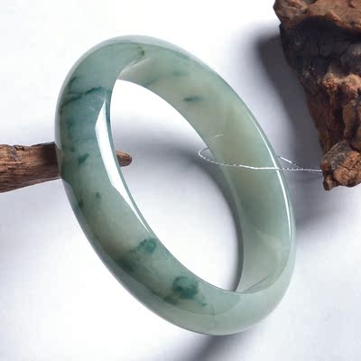 rtb48老坑冰糯种飘蓝花翡翠手镯