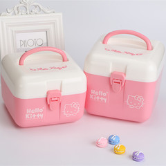 hello kitty韩国版式用品箱收纳箱家用塑料储物盒粉色手提箱