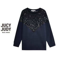 Jucy Judy百家好秋冬新款时尚休闲宽松拼接T恤女专柜正品JPTS726C