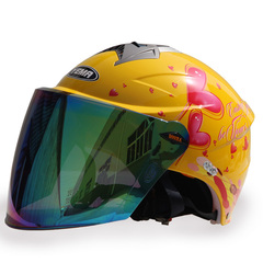 野马摩托车头盔 夏季男女士半盔 防紫外线防晒安全帽夏天盔