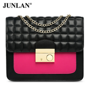 Chun LAN autumn new oblique cross leather vintage handbags shoulder bags woman bags mini fields breathe sweet rhombic chain bag