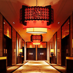 中式古典单头餐厅走廊过道阳台灯镂空雕花工程家装中式创意吊灯饰