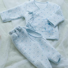 秋冬款男女宝宝保暖套装 婴幼儿空气层竹纤维内衣新生儿2件套
