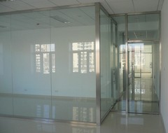 北京不锈钢双推门玻璃隔断设计测量安装 铝合金隔断专业制作设计