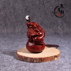 霁月轩 印度小叶紫檀 葫芦貔貅 木雕摆件文玩 手把件 红木礼品