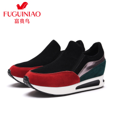 Fuguiniao shoes spring 2016 new leather platform shoes women's sneaker Korean leisure shoes women running shoes