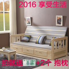 多功能沙发床可折叠实木沙发床1.8米1.5米1.2米两用小户型折叠床