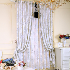 欧式客厅窗帘加厚丝绒烫金飘窗卧室遮光窗帘成品定制特价