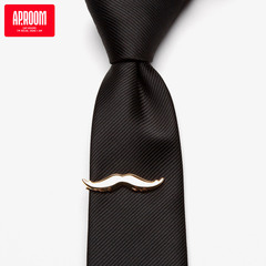 男士正装商务高档韩版个性胡子电镀K金超窄款领带夹赠送礼盒特价