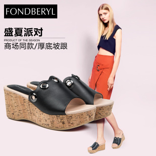 chanel嘉伯麗爾系列 Fondberyl 菲伯麗爾2020夏季新款牛皮坡跟外穿女拖鞋FB72120082 chanel