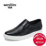 Westlink/West spring 2016 new snake a pedal foot Lok Fu shoes genuine leather men's casual shoes
