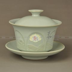 正品恒福东道汝窑茶具 源盖碗 天青汝瓷开片陶瓷三才盖杯品茶杯子