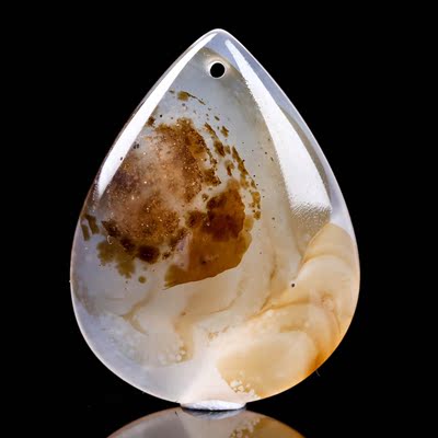 顶级天然玉髓9977 玉髓挂件 水草 天然纹理 21.84g