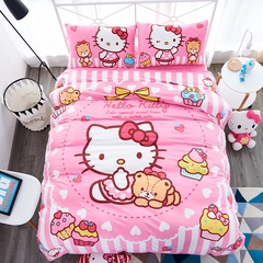 正品hello kitty加厚法兰/莱/珊瑚绒三/四件套冬季凯蒂猫儿童床品