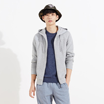 美特斯邦威2015秋装新款男绗缝针织连帽开衫吊牌价239