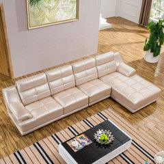 现代简约真皮沙发进口头层牛皮客厅转角皮沙发组合皮艺沙发送安装