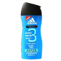 包邮 adidas阿迪达斯男士沐浴露加洗发露二合一 运动后舒缓250ml