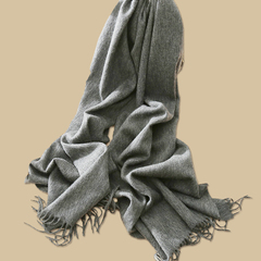 碧曼汀 专柜同款正品新品纯色围巾女秋冬丝光毛素色柔滑两用披巾