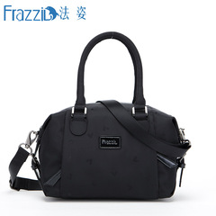 Frazzil/法姿布艺女包 手提包秋冬新品 黑色尼龙布包休闲斜挎包潮