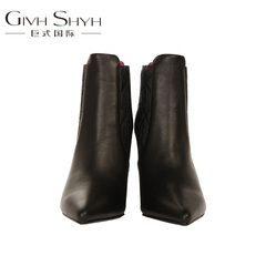 GIVH SHYH/巨式国际 气质尖头粗跟女靴子10.26新商场同款H5680201