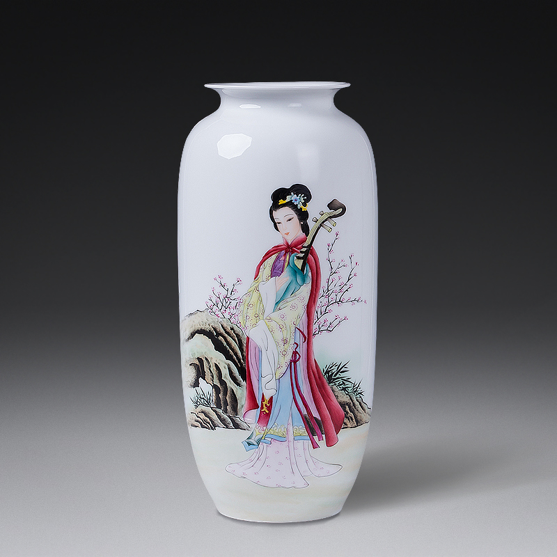 艺术瓷厂老艺人 吴松荣 粉彩瓷瓶昭君出塞