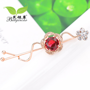 Bagen grass Crystal diamond s-shaped hairpin jewelry top clamp clip bangs clip Korea one Chuck hair towel snap