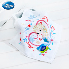 迪士尼Disney冰雪公主印花方巾柔软亲肤舒适加厚 宝宝毛巾 包邮
