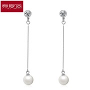 Spring Festival in 925 Silver Pearl Earrings-Stud female temperament simple Korea ear sweet ear clip jewelry hypoallergenic