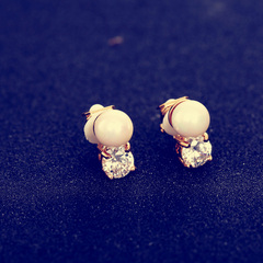 Shanzi Korea ladies and elegant Pearl CZ non pierced earrings-Stud Earrings ear clip ear bone clamps 511