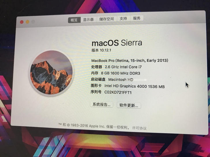 9新苹果macbookproA1398apple