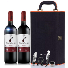 法莱雅 法国原瓶原装进口红酒双支礼盒装干红葡萄酒两支套装