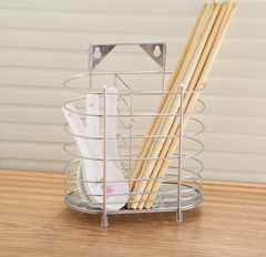 不锈钢筷子筒厨房创意筷子笼多功能挂式双筒筷子架 Zacx2D